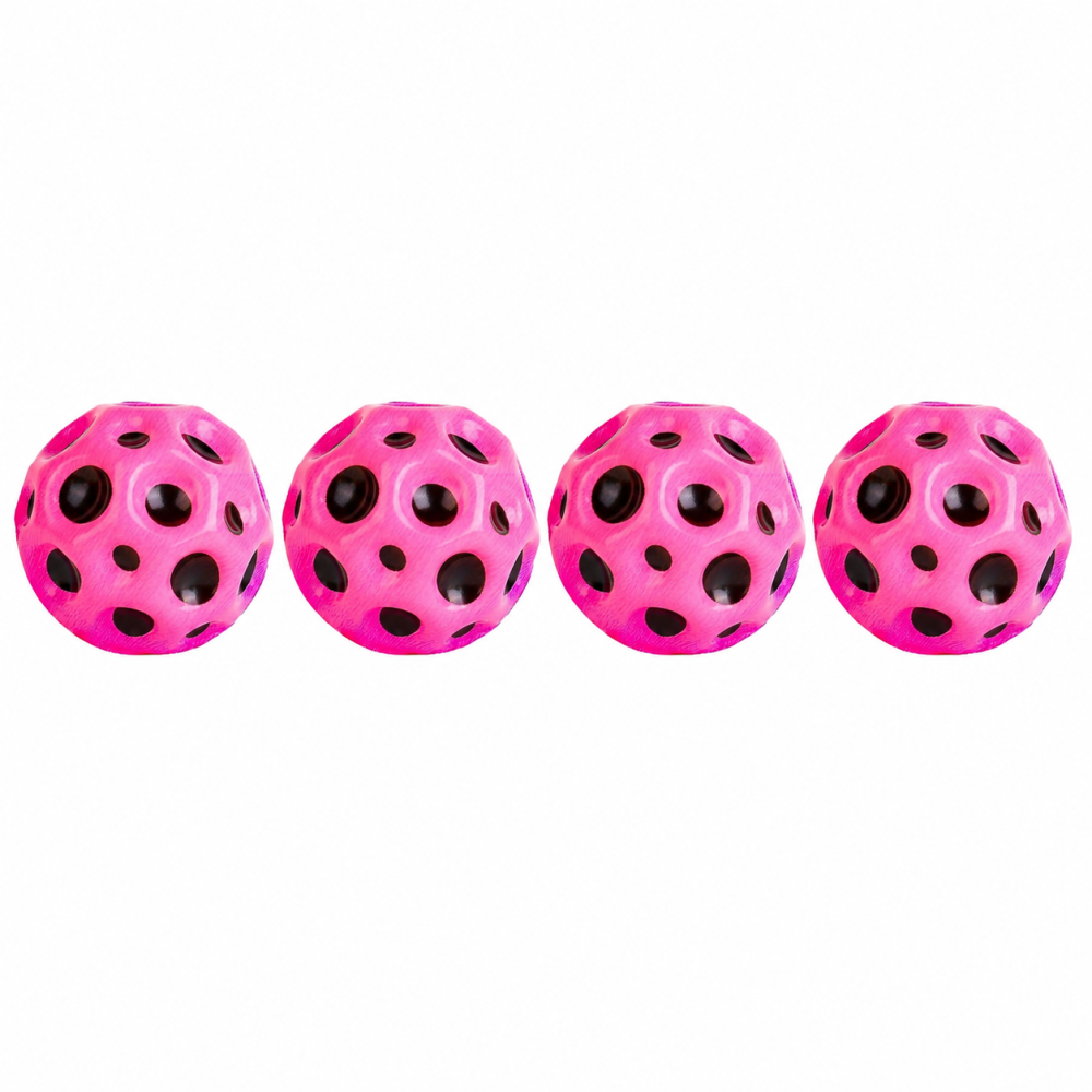 Set 4 mingi antistres roz 6 cm, jucarii senzoriale din poliuretan moale, mingi saltarete pentru relaxare, distractie, stimulare tactila si exercitii pentru maini [3]