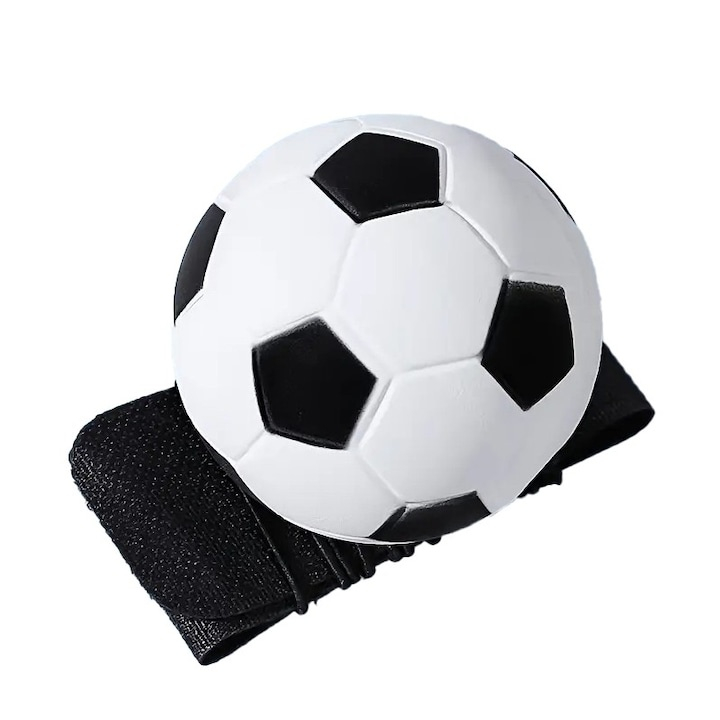 Set 4 mingi elastice cu revenire automata, 2 model fotbal alb-negru, baseball alb-rosu si Space Moon Ball albastra, 66 mm, antistres pentru copii si adulti [5]