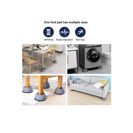 Set 4 picioare pentru masina de spalat si orice tip de mobilier, anti zgomot, antiderapante,  79 mm [3]