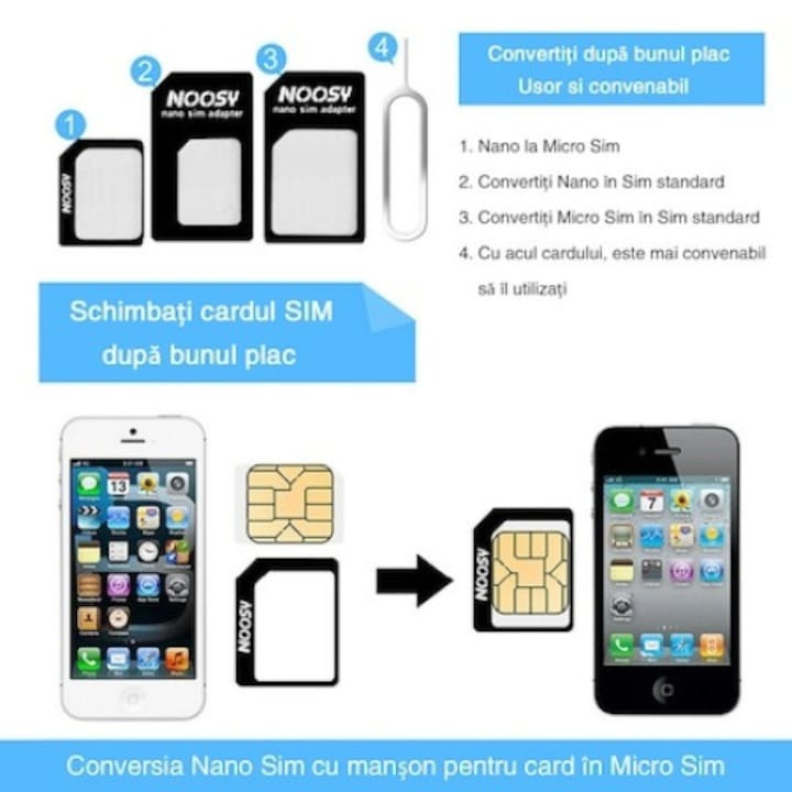 Set 4 piese special destinat pentru cartele SIM, universal cu cheita inclusa [3]
