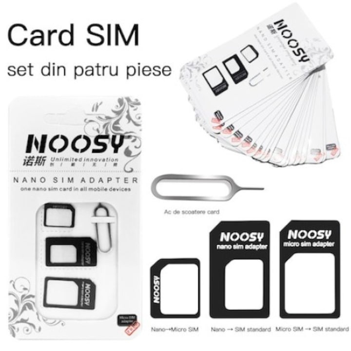 Set 4 piese special destinat pentru cartele SIM, universal cu cheita inclusa [6]