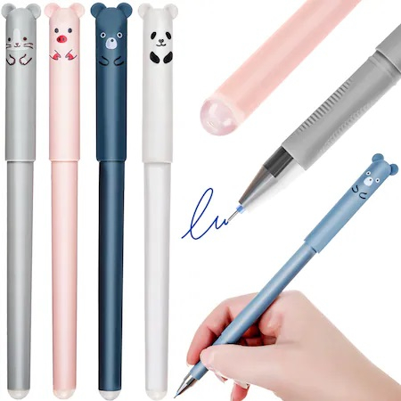 Set pix scrie-sterge, Dacty, 4 bucati, modele cu animalute, grosime de scriere 0.35 mm Dactylion [4]