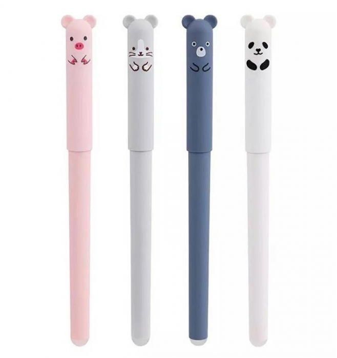 Set pix scrie-sterge, Dacty, 4 bucati, modele cu animalute, grosime de scriere 0.35 mm Dactylion [2]