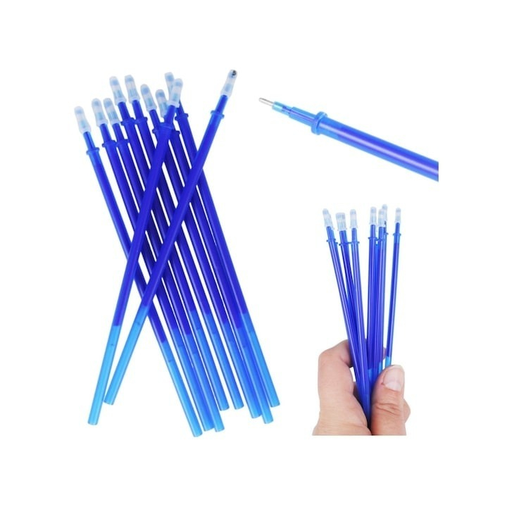 Set 4 pixuri cu cerneala albastra, functie de stergere, model cu animalute, grosime scriere 0.35 mm, multicolor, 14.5x1.5 cm, 8 rezerve incluse [4]
