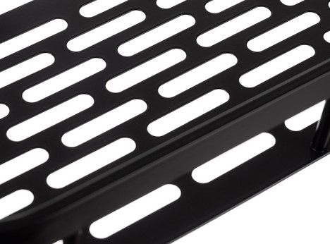 Set 4 rafturi suspendate pentru baie, metal, montare pe perete, 30 x 13 x 4,7 cm fiecare, capacitate 10 kg/raft, negre [7]