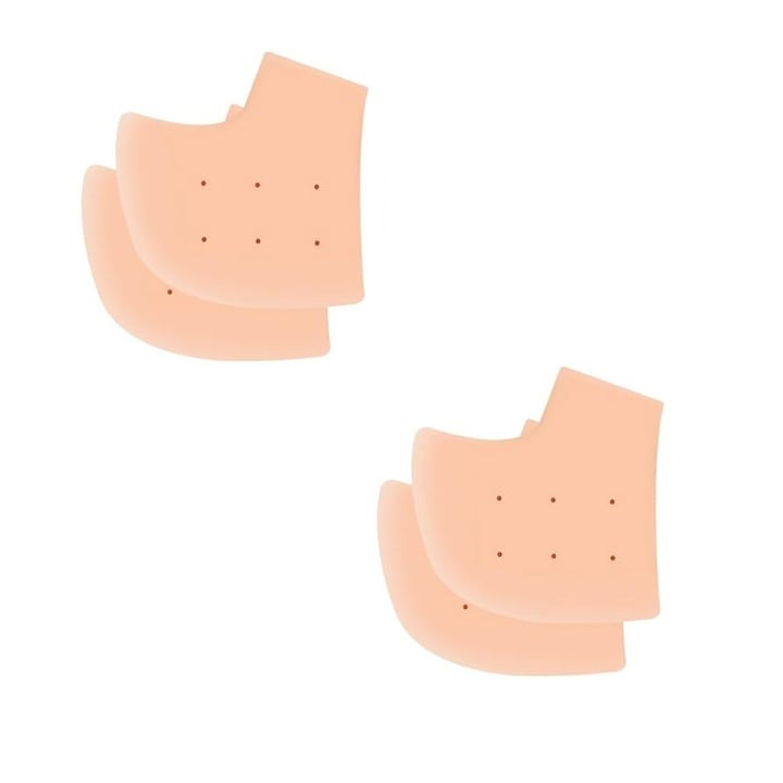 Set 4 sosete pentru protectia calcaielor, din silicon, marime universala, bej