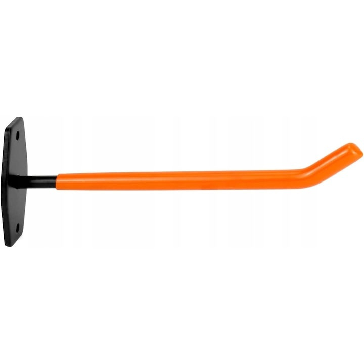 Set 4 suporturi pentru depozitare scule, anvelope, jante, biciclete, otel/PVC, montare pe perete, greutate suportata 40 kg, negru/portocaliu [13]