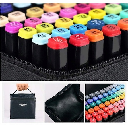 Set de 40 markere colorate,1 varf rotund subtire,1 varf inclinat gros,geanta depozitare inclusa [3]