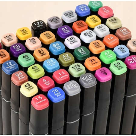 Set de 40 markere colorate,1 varf rotund subtire,1 varf inclinat gros,geanta depozitare inclusa [4]