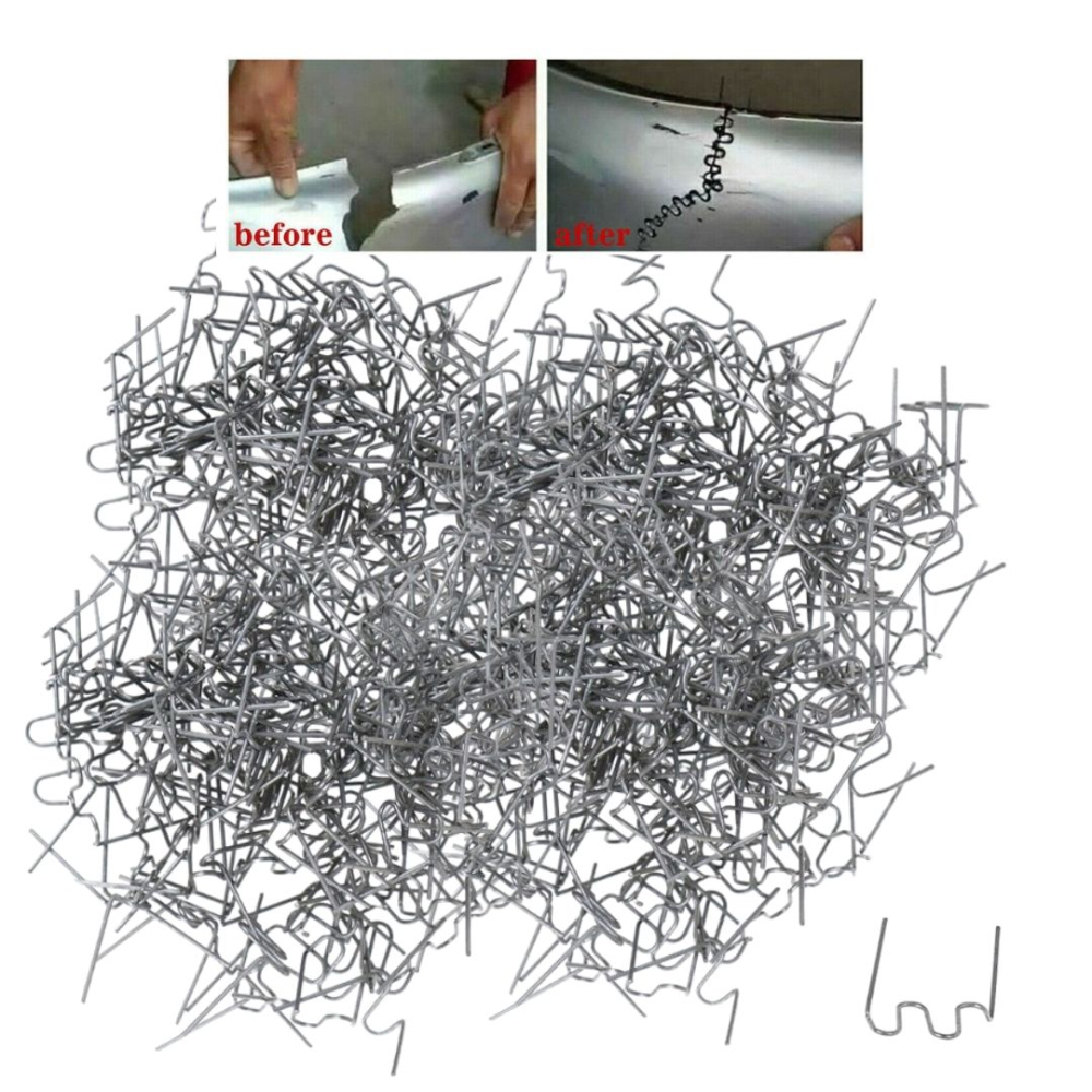 Set 400 capse sudura plastic model S, grosime 0.8 mm, reparatii bara auto si fisuri, otel tungsten, pentru pistol lipit [2]