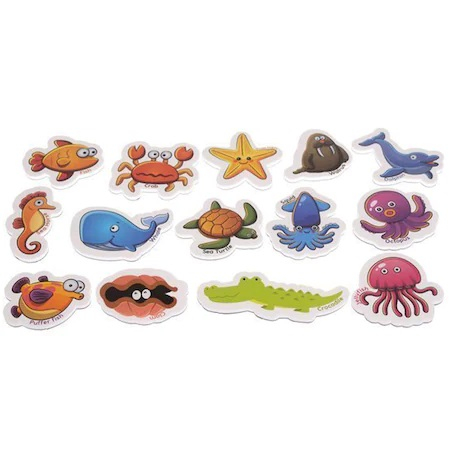 Set 42 magneti de frigider cu diverse animale pentru copii,cutie de depozitare metalica - Multicolor [7]