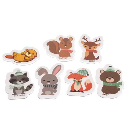 Set 42 magneti de frigider cu diverse animale pentru copii,cutie de depozitare metalica - Multicolor [5]
