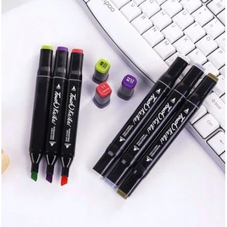 Set de 48 markere colorate,1 varf rotund subtire,1 varf inclinat gros,geanta depozitare inclusa [3]