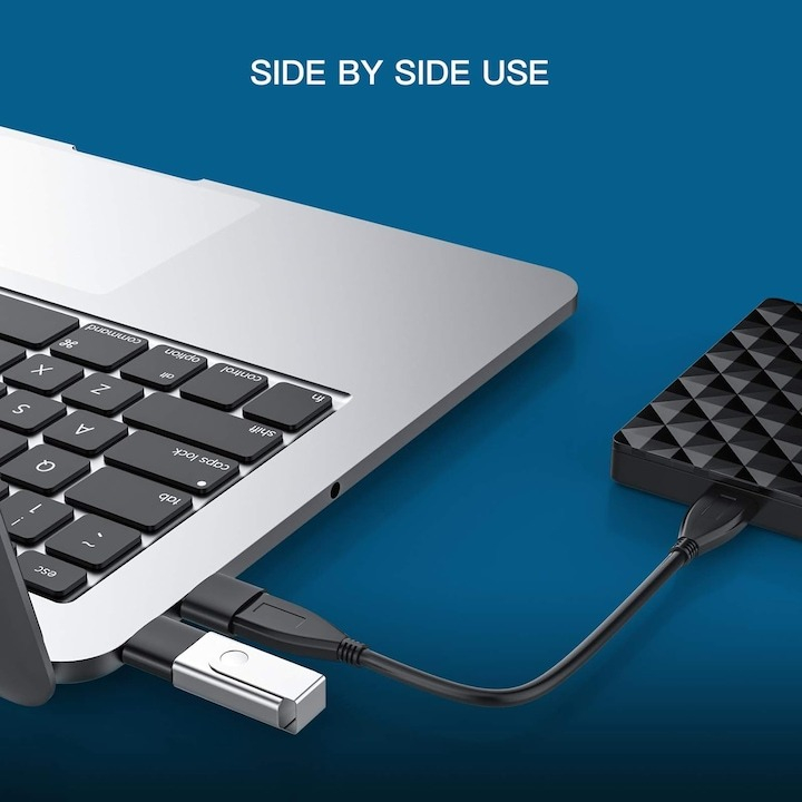 Set 4x Adaptor mini USB tip C la USB, viteza rapida de transfer - Negru [2]