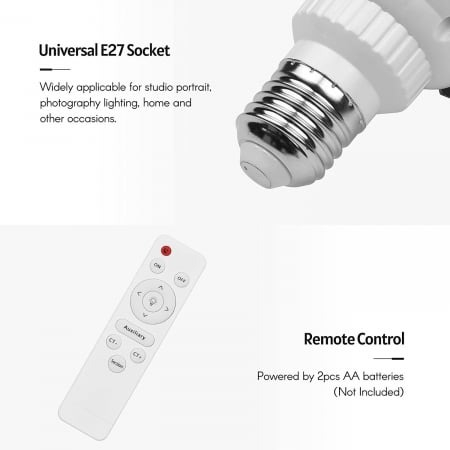 Set 4x Bec foto LED 3 moduri de lumina,putere 85W,soclu E27 cu telecomanda control [7]
