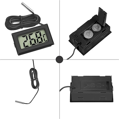 Set 4x termometru digital cu fir si sonda, interior/exterior, BATERII INCLUSE [2]
