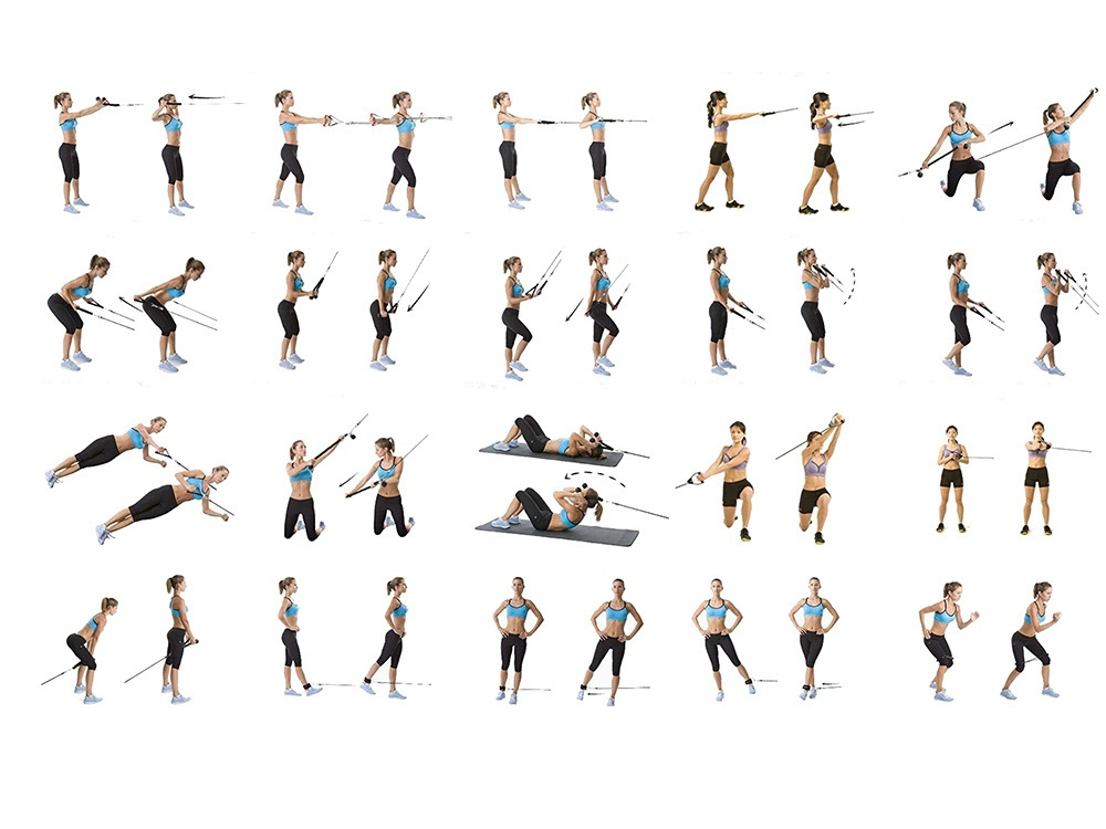 Set 5 benzi elastice fitness cu rezistenta, extensibile, cu manere, antrenament forta, acasa, sala, multicolor [6]