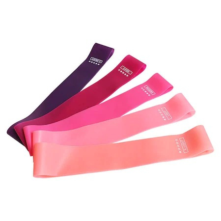 Set 5 benzi elastice,diverse exercitii,multifunctionale,multicolore - Roz/Mov​​​​​​​ [5]