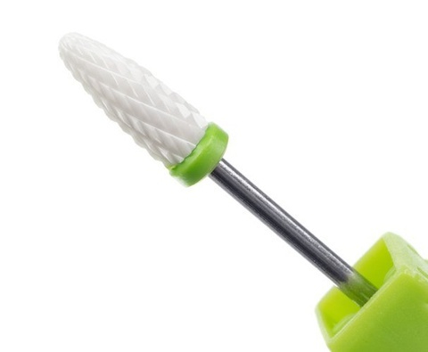 Set 5 capete ceramice pentru freza electrica unghii, tija 2.35 mm, 1.5 x 1.5 x 7 cm, pentru gel si semipermanenta [5]