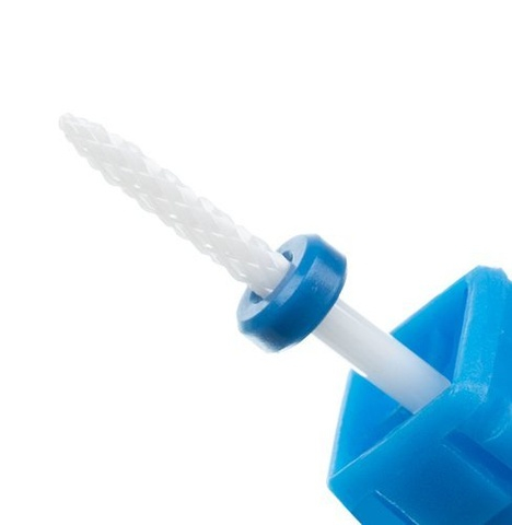 Set 5 capete ceramice pentru freza electrica unghii, tija 2.35 mm, 1.5 x 1.5 x 7 cm, pentru gel si semipermanenta [6]