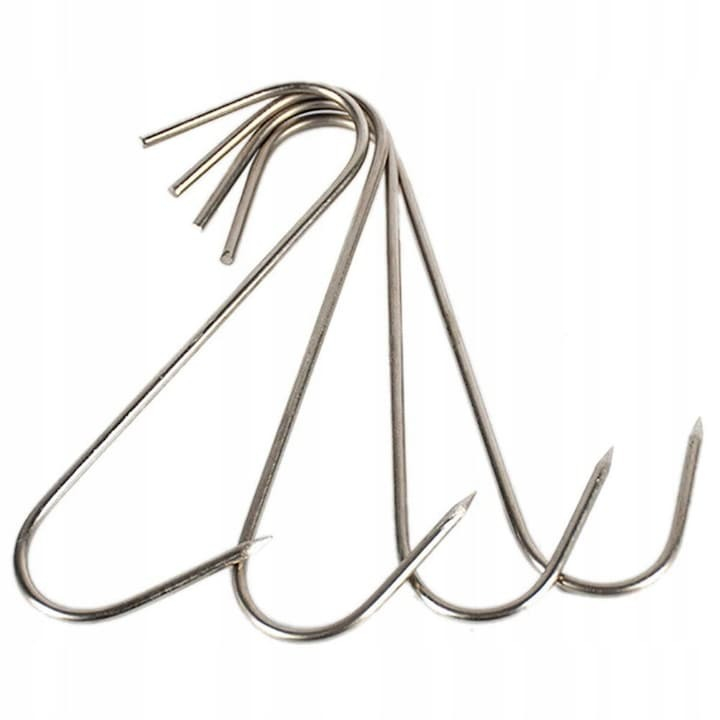 Set 5 carlige pentru suspendat carnea, tip S, otel inoxidabil, 12 cm [7]