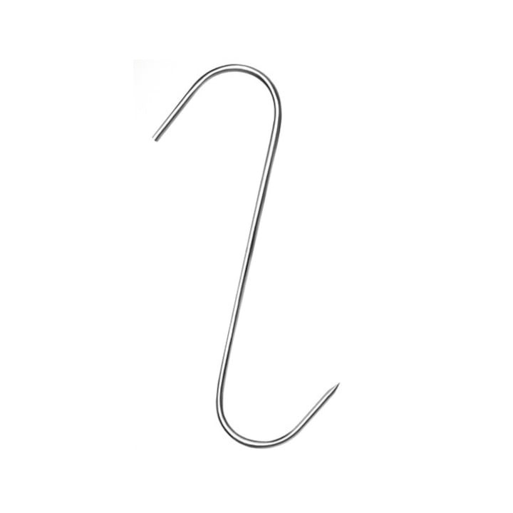 Set 5 carlige pentru suspendat carnea, tip S, otel inoxidabil, 12 cm [3]