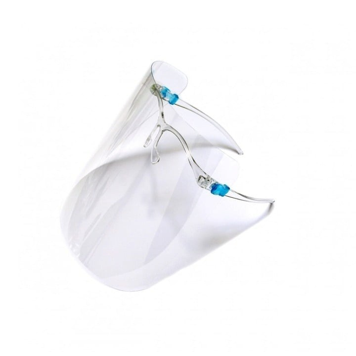 Set 5 masti de protectie KN95 si 5 viziere reutilizabile cu rama tip ochelari, pentru adulti, protectie completa [15]