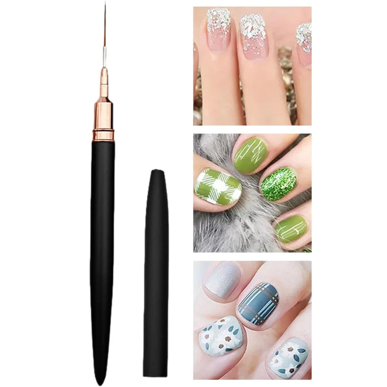 Set 5 pensule nail art negre, varf fin pentru linii, pictura si decorarea unghiilor [6]