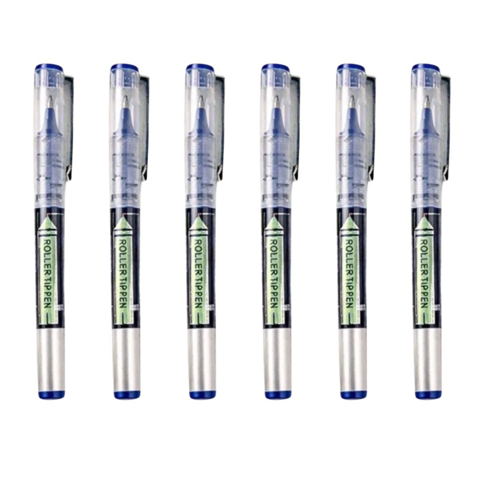 Set 5 pixuri pentru scriere zilnica, cerneala albastra, varf V-tip 0.5 mm, corp transparent, 13.2 cm [3]