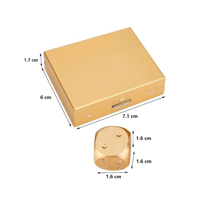 Set 5 zaruri gold extrafinisate, din aliaj de aluminiu, marime 16 mm, cu cutie metalica de depozitare – design premium si durabilitate ridicata [2]