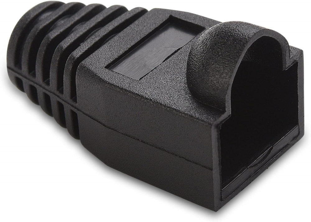 Set 50 bucati manson de protectie pentru mufe internet, RJ 45, negru [3]