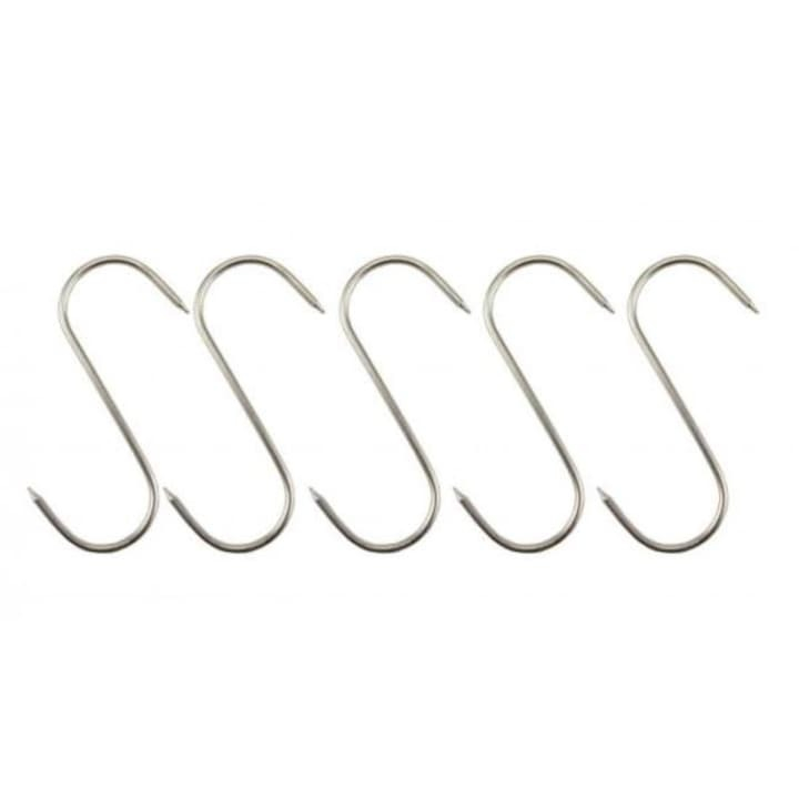 Set 50 carlige pentru suspendat carnea, tip S, otel inoxidabil, 12 cm [4]
