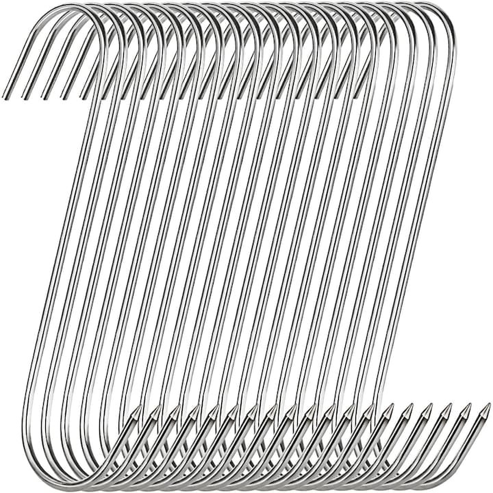 Set 50 carlige pentru suspendat carnea, tip S, otel inoxidabil, 15 cm [2]