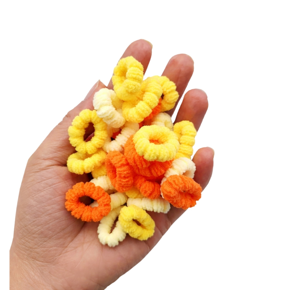 Set 50 elastice par galben si portocaliu, fixare sigura, borcan transparent depozitare [3]