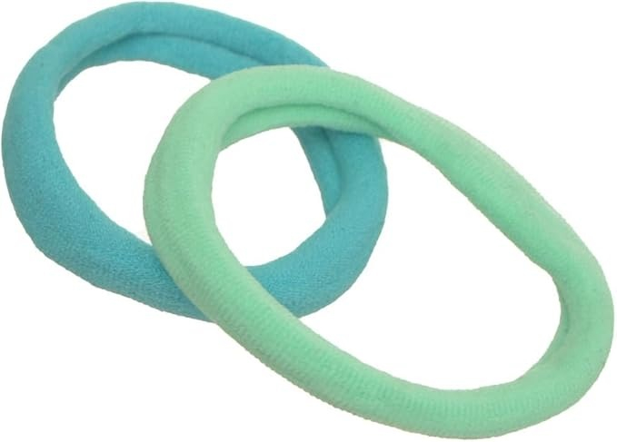 Set 50 elastice par textile 5 cm, verde deschis si verde inchis, cutie transparenta, accesorii par copii si femei [5]