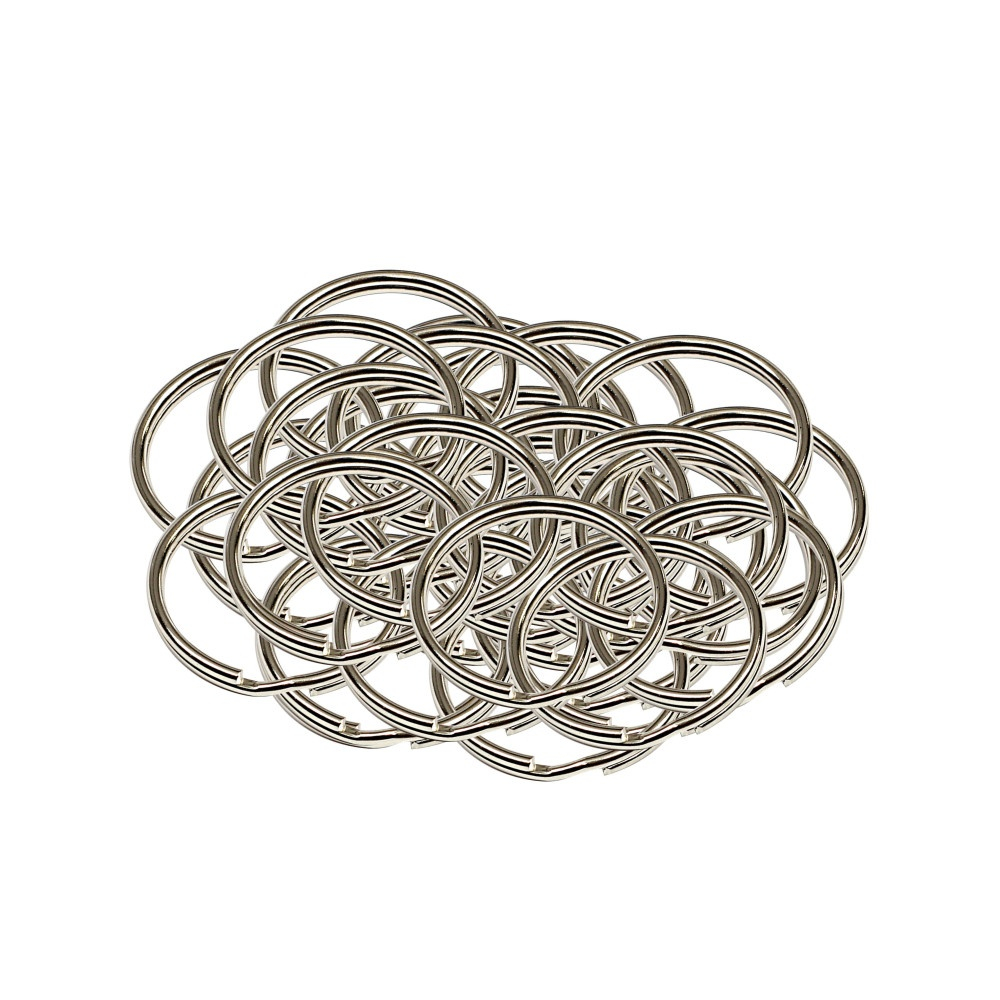 Set 50 inele metalice pentru chei, diametru 24 mm, argintiu [3]