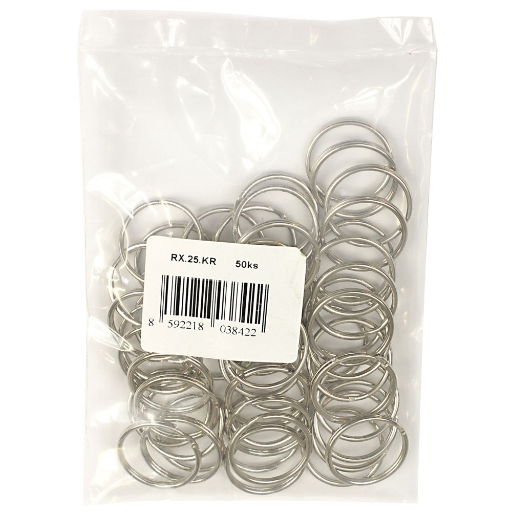 Set 50 inele metalice pentru chei, diametru 24 mm, argintiu [4]