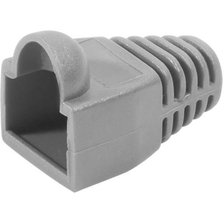 Set 50 x mufa ecranata + manson de protectie, RJ45, CAT5 CAT6, 8 pini 8P8C, gri [12]