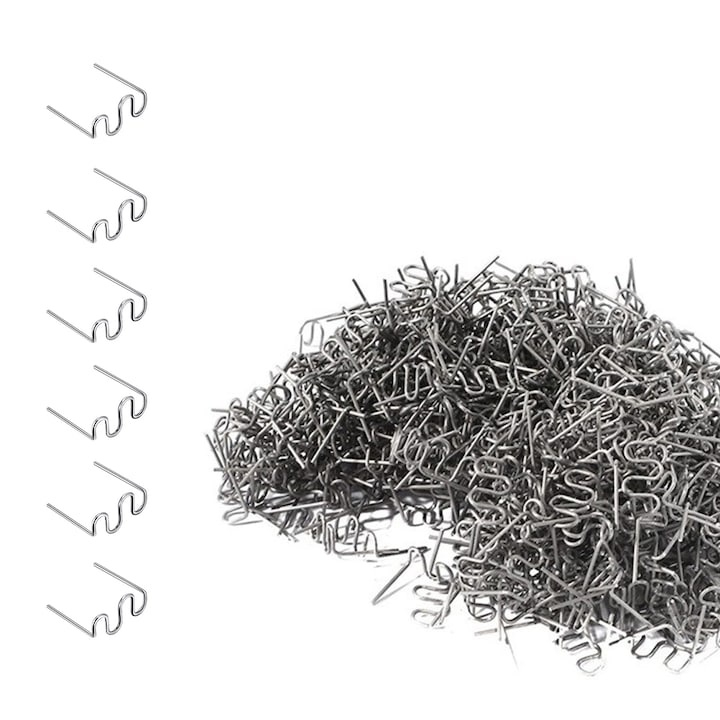 Set 500 capse sudura plastic model S, grosime 0.8 mm, reparatii bara auto si fisuri, otel tungsten, pentru pistol lipit [2]