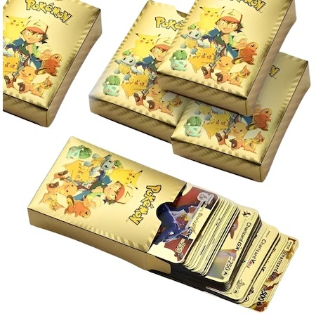 Set 55 cartonase aurii de colectie Pokemon Gold [3]