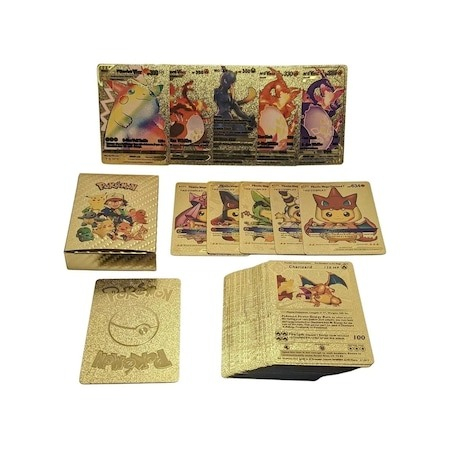 Set 55 cartonase aurii de colectie Pokemon Gold [2]