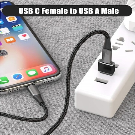 Set 5x Adaptor mini USB tip C la USB, viteza rapida de transfer - Negru [4]