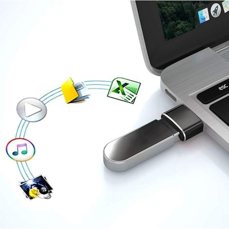 Set 5x Adaptor mini USB tip C la USB, viteza rapida de transfer - Negru [6]