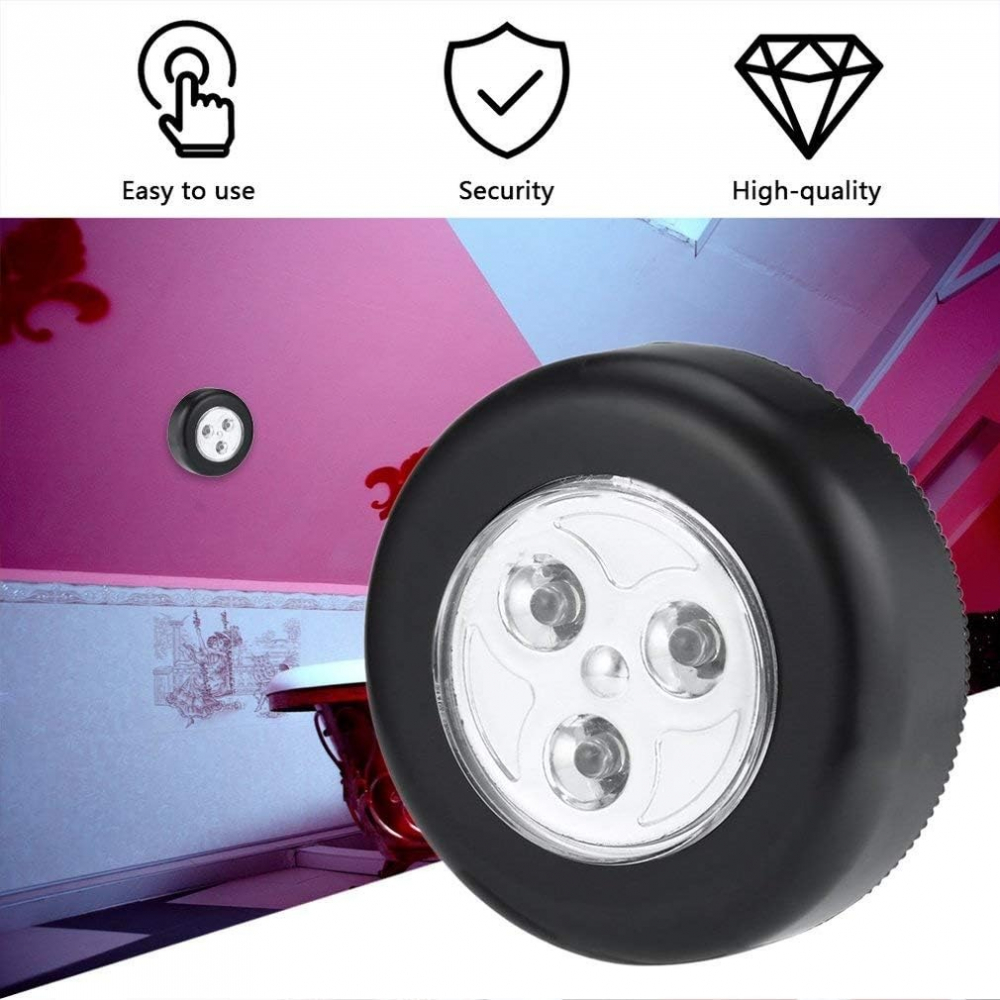 Set 5x Lampa universala autoadeziva cu 3 LED-uri, utilizare baterii de tip AAA - Negru [5]