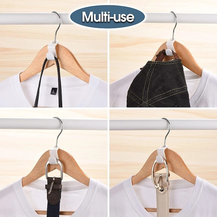 Set 6 accesorii pentru umerase haine, plastic, 3 x 2 cm, negru [2]