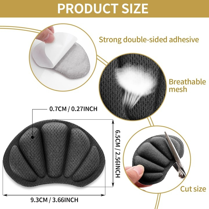 Set 6 branturi cu pernite pentru calcaie, designe ingrosat - Negru [5]