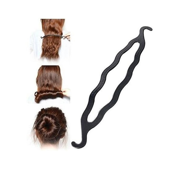 Set 6 cleme pentru prinderea parului, din plastic - Negru [3]