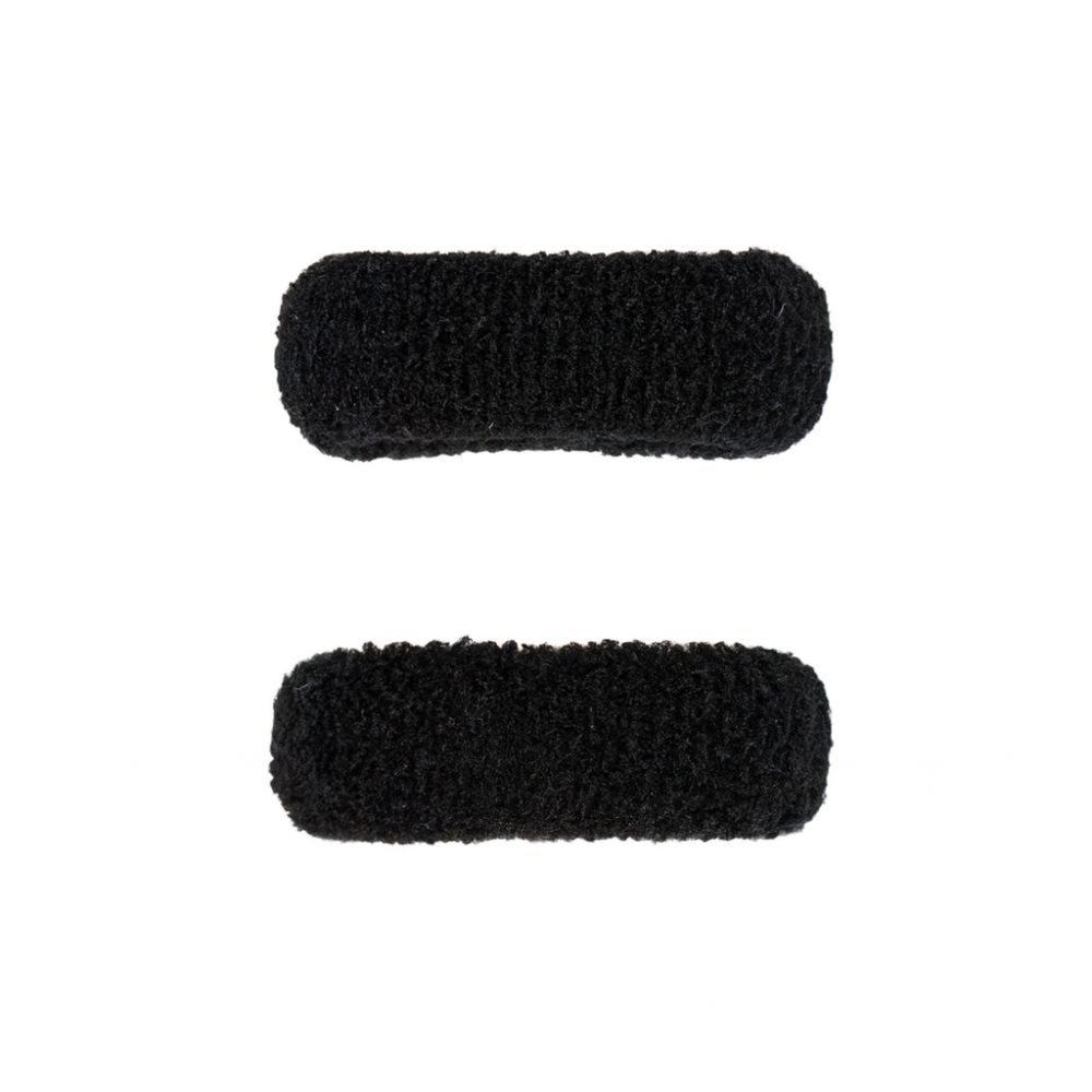 Set 6 elastice par negre groase, textile, rezistente, diametru 4 cm, fixare puternica pentru cozi si cocuri [2]