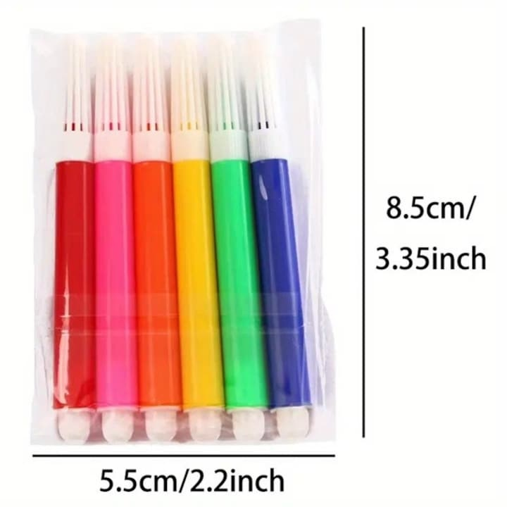 Set 6 markere colorate pentru hartie mini imprimanta foto portabila, varf subtire, uscare rapida, multicolor, compacte si ergonomice [2]