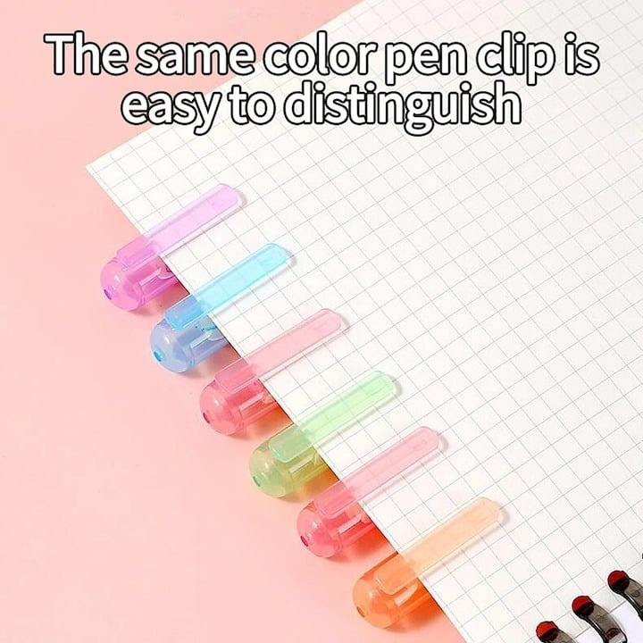 Set 6 markere decorative Creative Curve, multicolor, 13.5 cm, cu rola pentru modele creative, varf fin pentru scriere, in carcasa transparenta, pentru bullet journal, desen si scoala [4]